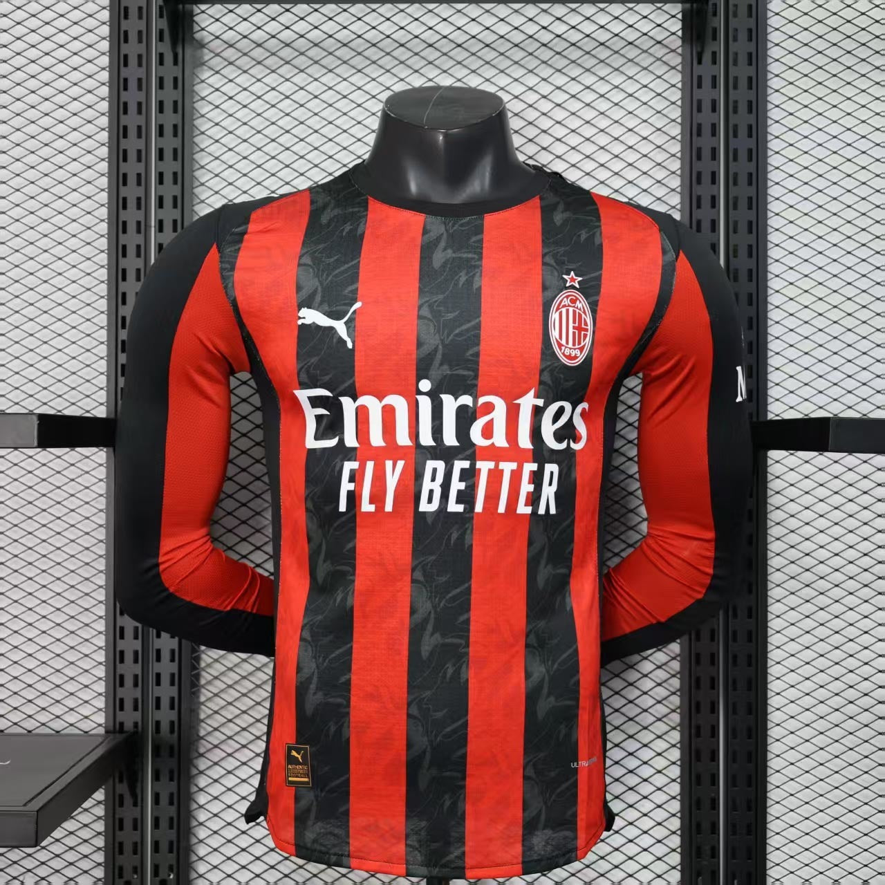 25-26 AC Milan Home Long Sleeve Kit Player Version Shirt