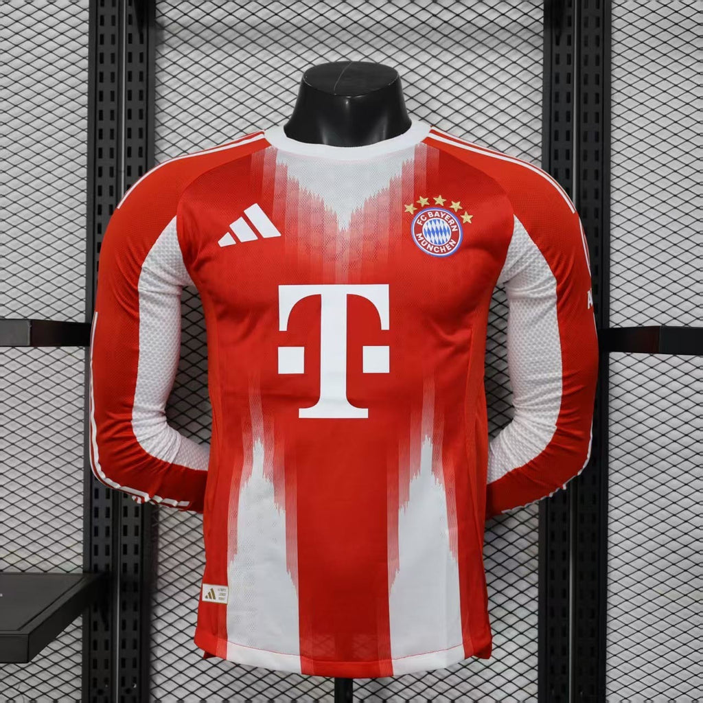 25-26 Bayern Munich Home Long Sleeve Kit Player Version