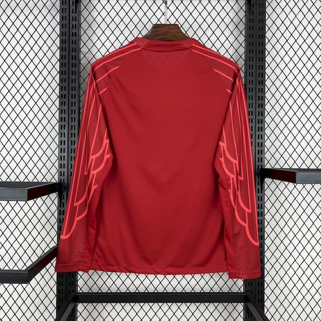 25-26 PSG Red Goalkeeper Long Sleeve Kit Football