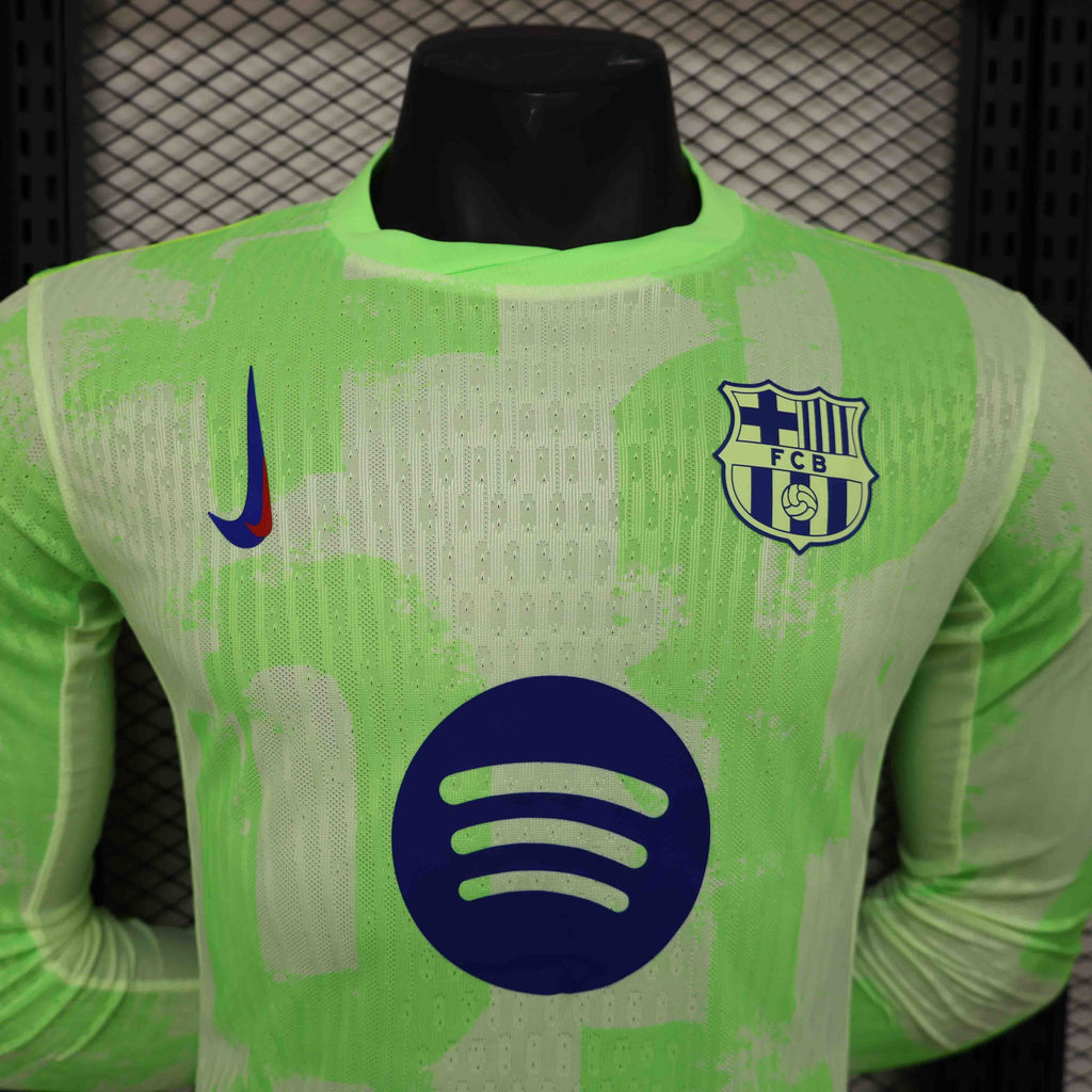 24-25 Barcelona Third Without Spotify Text Long Sleeve Kit Player Version Shirt