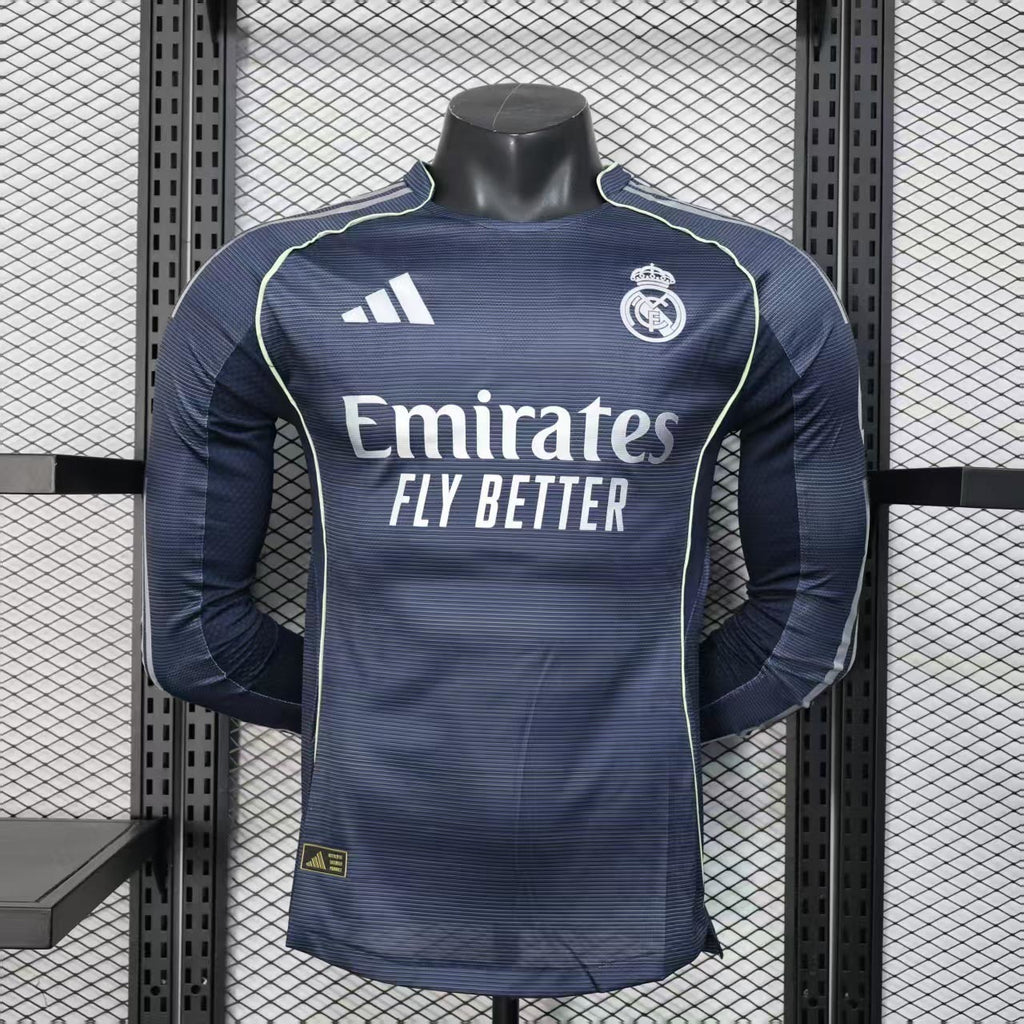 25-26 Real Madrid Away Long Sleeve Kit Player Version Shirt